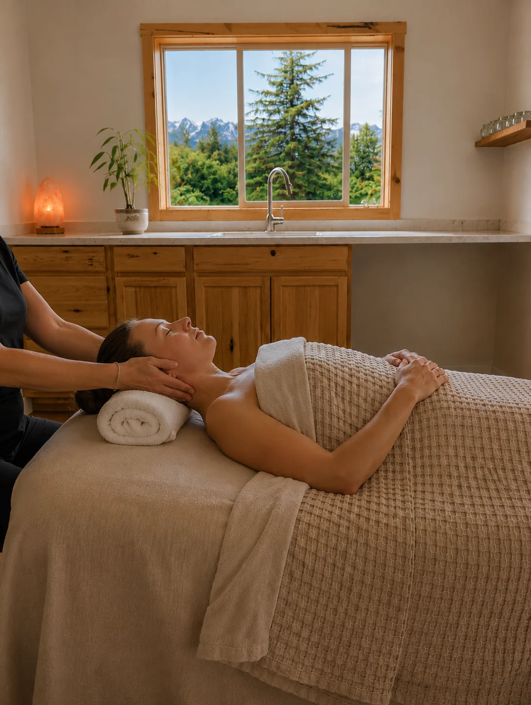 Guest receiving a restorative spa massage