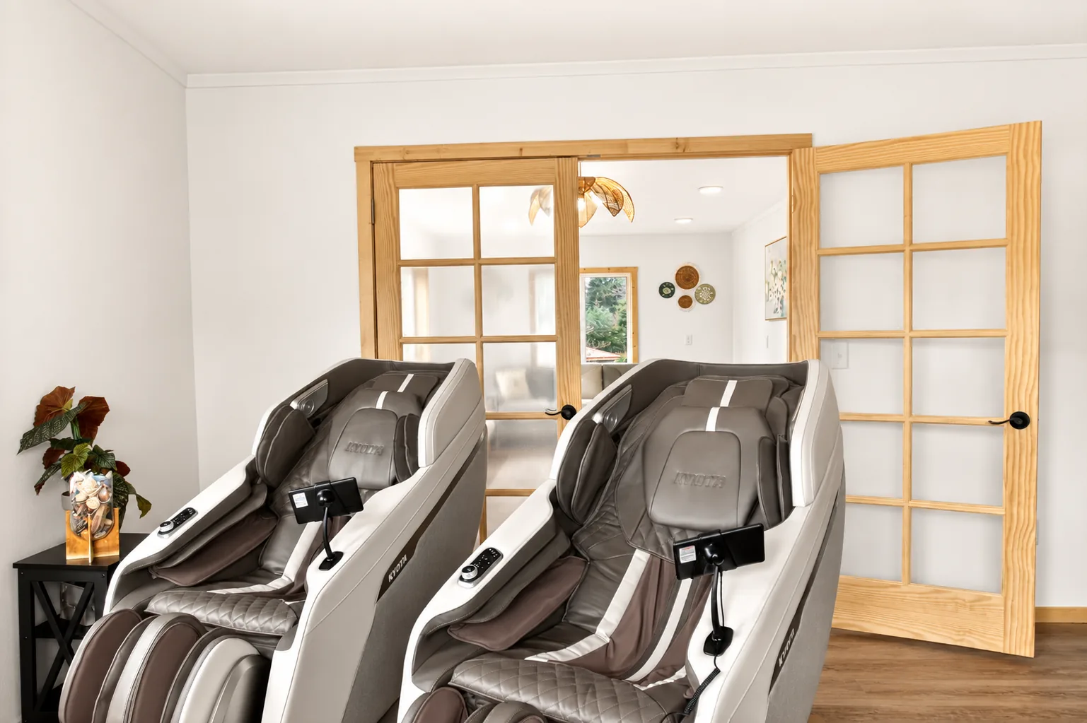 Zero-gravity massage chairs inside Resurrection Spa