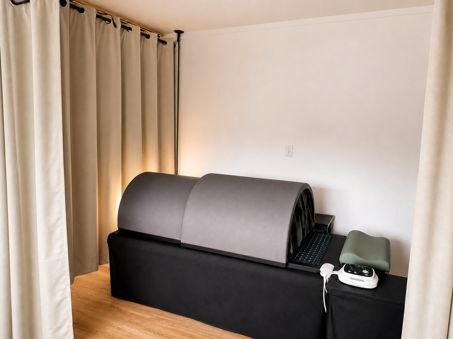 Infrared sauna bed in a private room